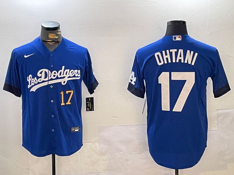 Men Los Angeles Dodgers #17 Ohtani Blue City Edition 2024 Nike MLB Jersey style 12161